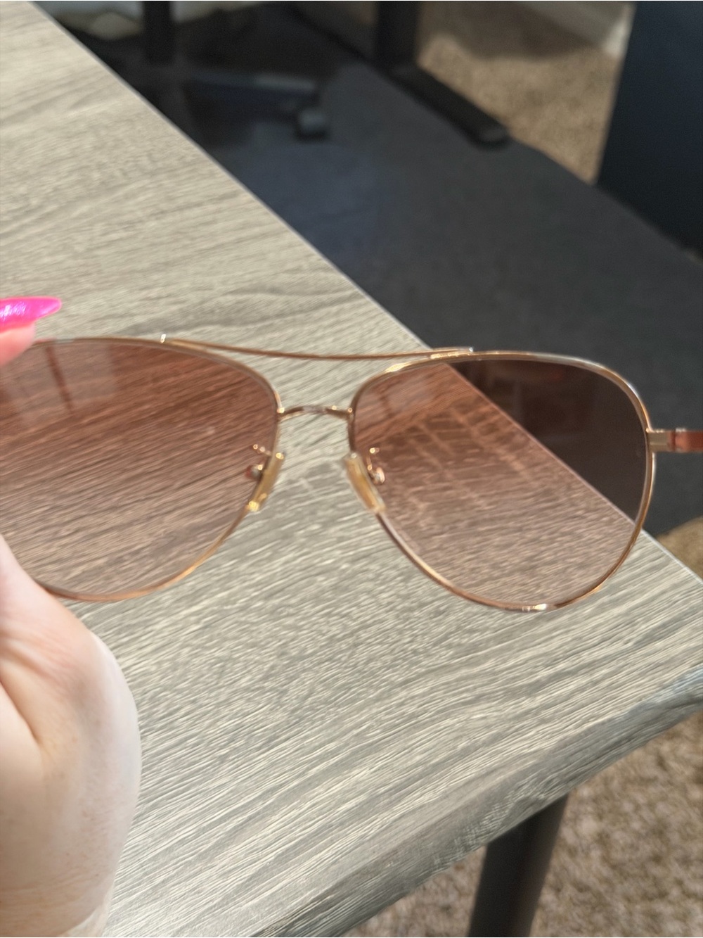 Coach Rose Gold Aviator Sunglasses with Pink Gradient Lenses - Picture 9 of 13